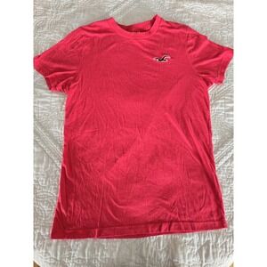 Hollister T-Shirt L Red Short Sleeves Round Neck Casual Lightweight Mens Large